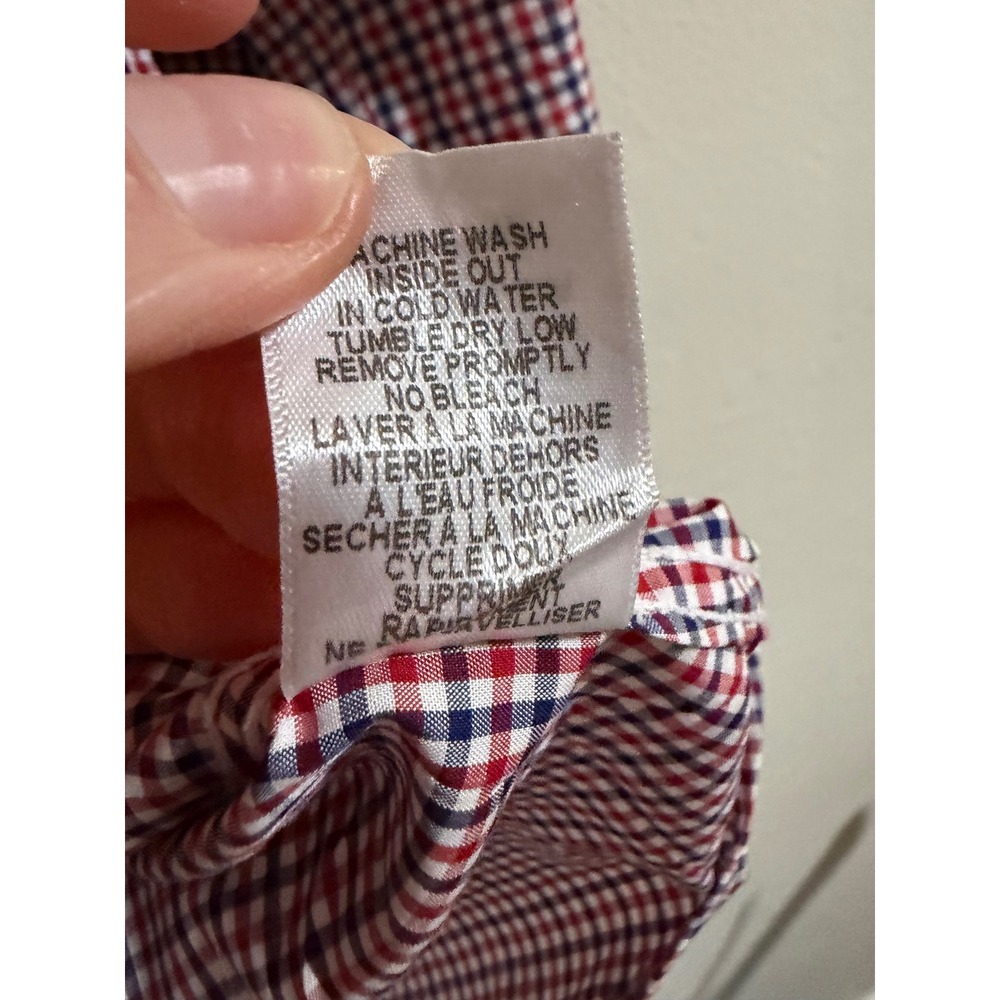 Frank & Eileen Barry Shirt Womens M Red Gingham Cotton Excellent Button Down - Picture 13 of 13